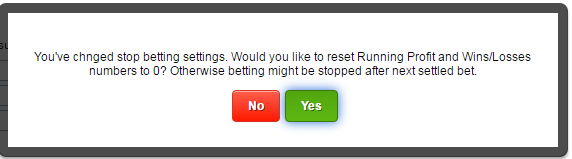 Reset betting figures prompt